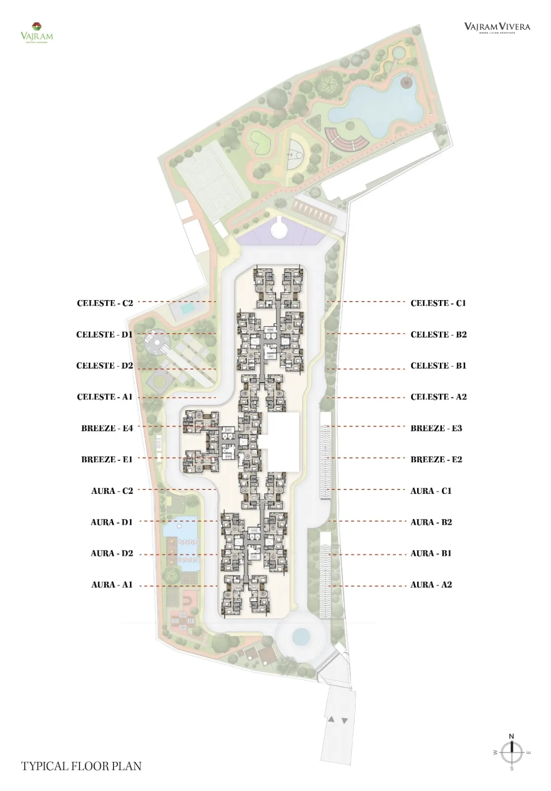 3 BHK Floor Plan 2406 Sq.Ft - Vajram Vivera
